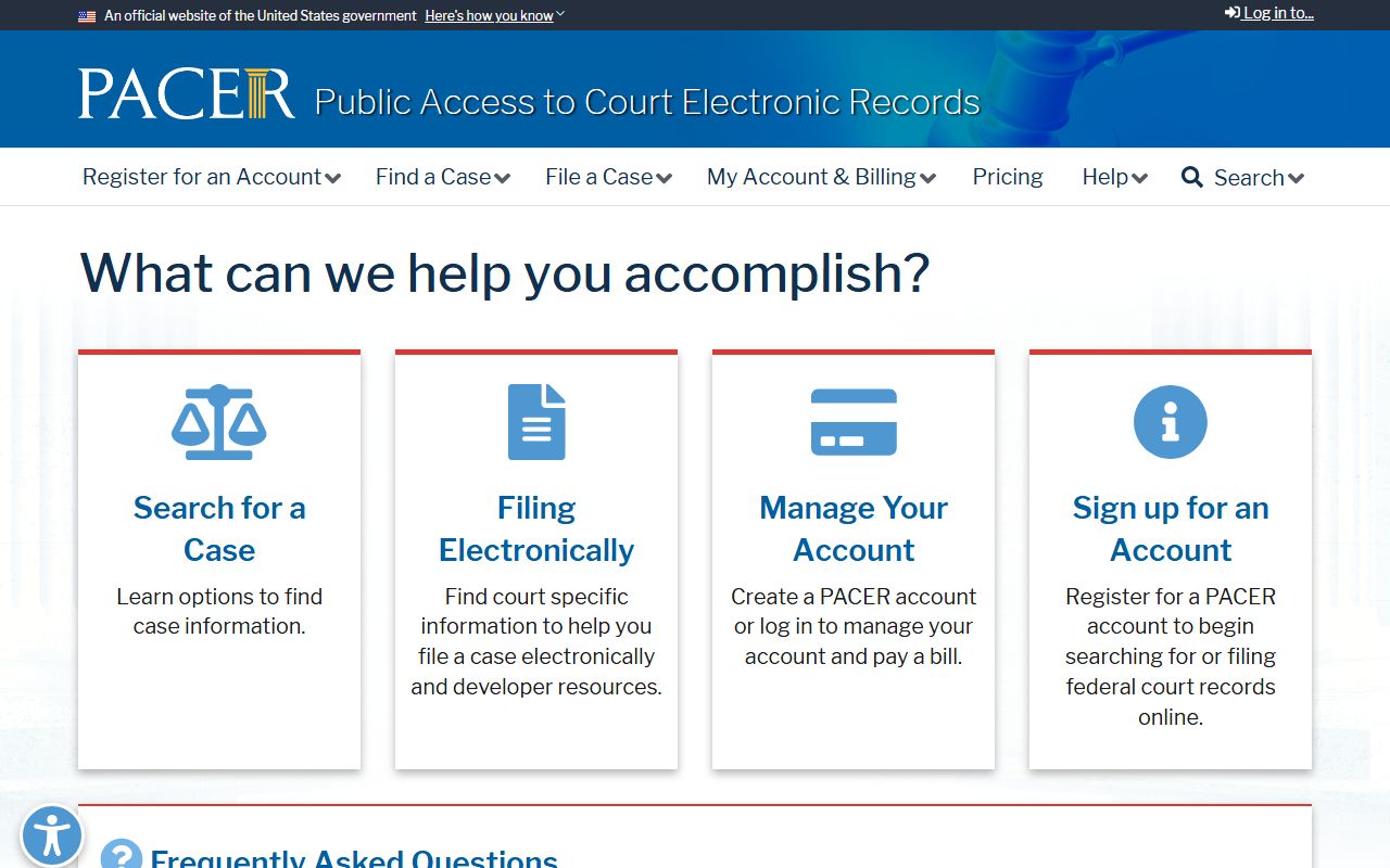 St. Lucie County court dockets - PACER registration and federal court access portal