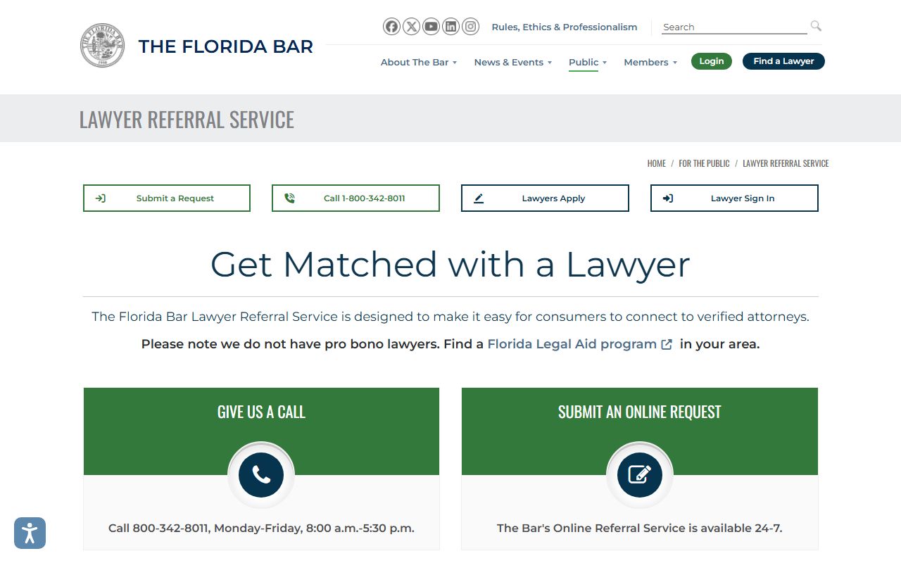 St. Lucie County court records - Florida Bar lawyer referral service page