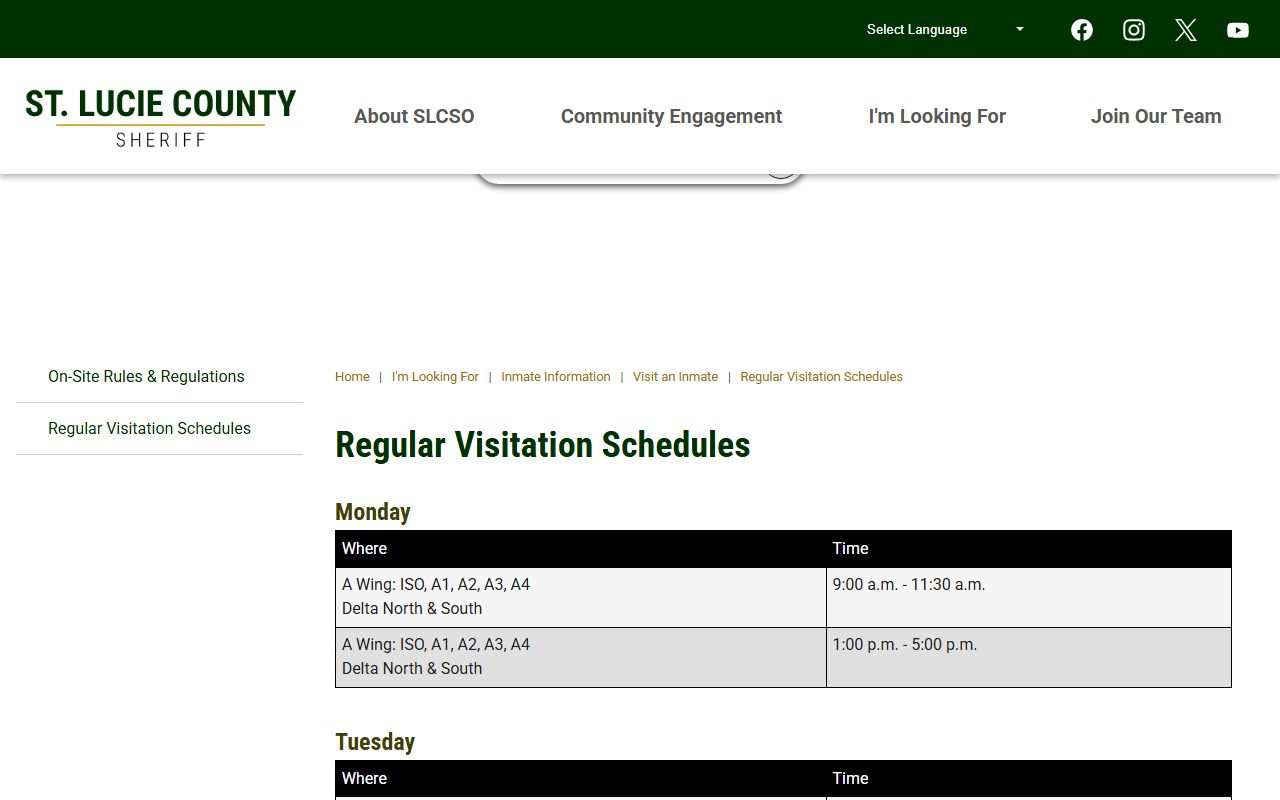 St. Lucie County jail population Sheriff inmate mail rules page