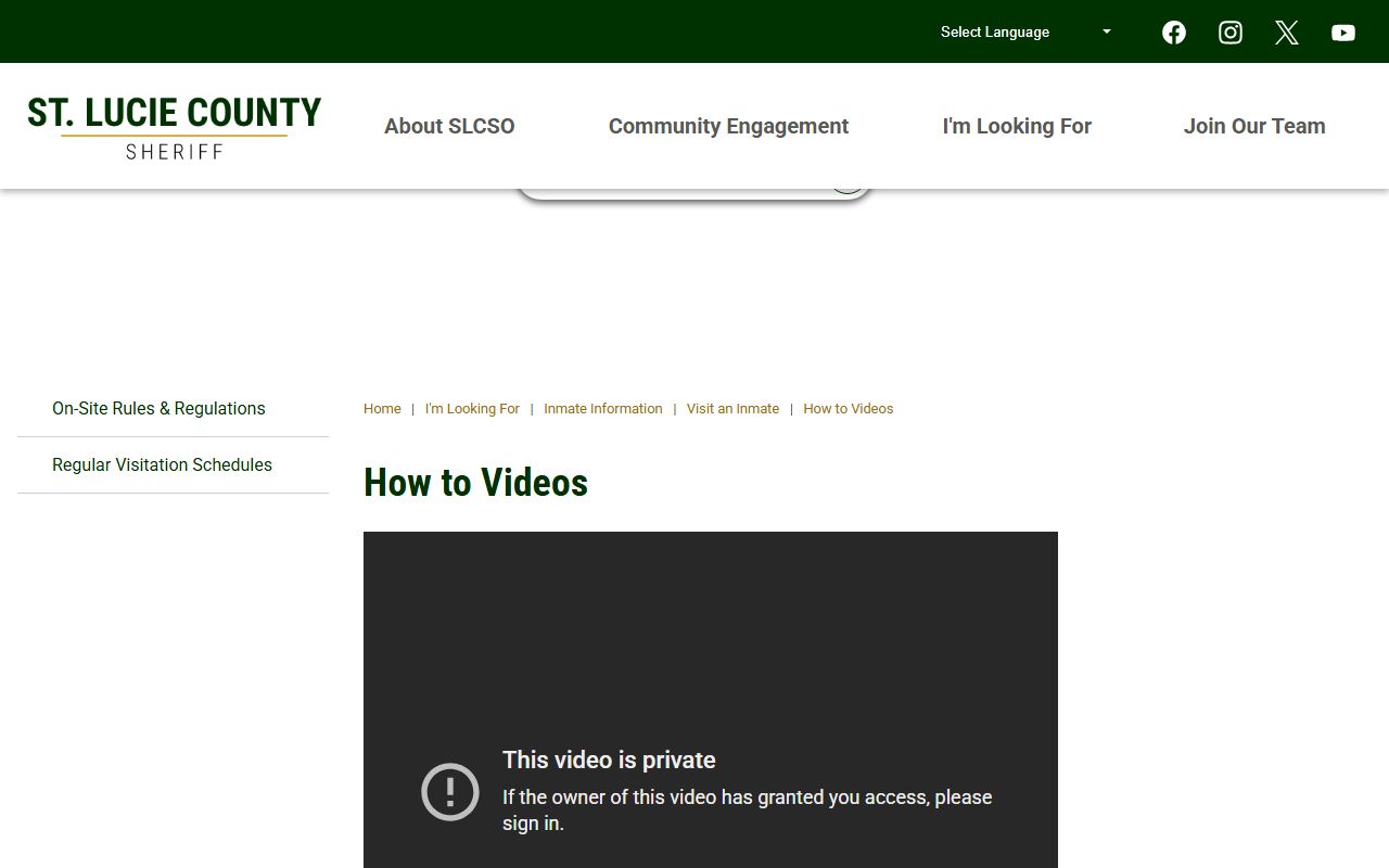 St. Lucie County inmate accounts and money deposit options at the Sheriff's Office