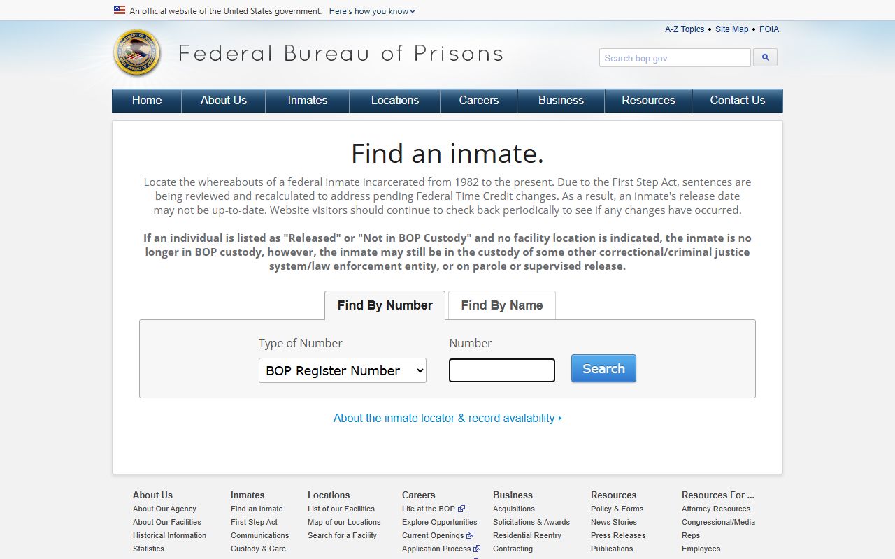 St. Lucie County released inmates Federal Bureau of Prisons inmate locator search