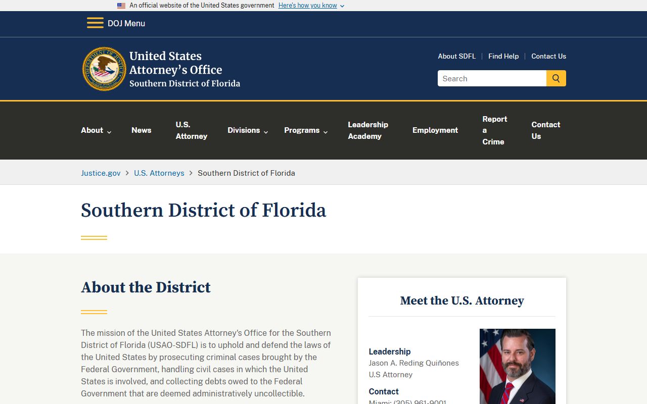 St. Lucie County released inmates U.S. Attorney Southern District of Florida federal prosecution