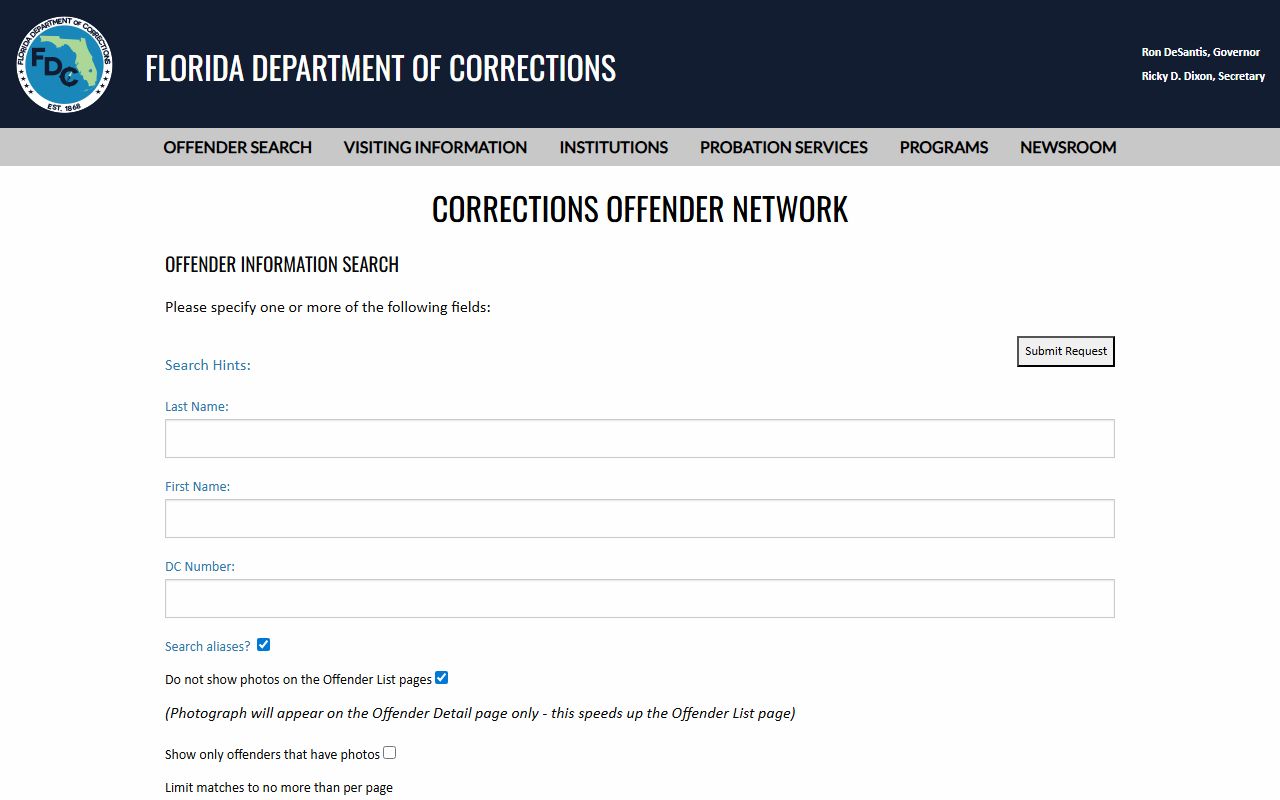 St. Lucie County traffic court records - Florida Department of Corrections offender search portal